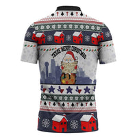 Texas Santa Christmas Zipper Polo Shirt Xmas Holiday Patterns - Wonder Print Shop