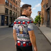 Texas Santa Christmas Zipper Polo Shirt Xmas Holiday Patterns - Wonder Print Shop