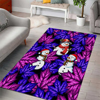 Christmas Snowman Leaves Area Rug Xmas Holiday Patterns - Wonder Print Shop
