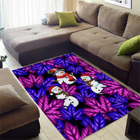 Christmas Snowman Leaves Area Rug Xmas Holiday Patterns - Wonder Print Shop