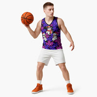Christmas Snowman Leaves Basketball Jersey Xmas Holiday Patterns - Wonder Print Shop