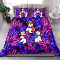 Christmas Snowman Leaves Bedding Set Xmas Holiday Patterns - Wonder Print Shop