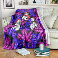 Christmas Snowman Leaves Blanket Xmas Holiday Patterns - Wonder Print Shop