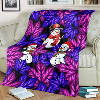 Christmas Snowman Leaves Blanket Xmas Holiday Patterns - Wonder Print Shop