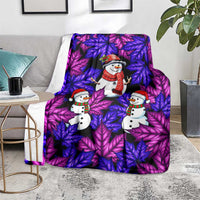 Christmas Snowman Leaves Blanket Xmas Holiday Patterns - Wonder Print Shop