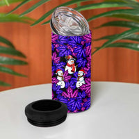 Christmas Snowman Leaves 4 in 1 Can Cooler Tumbler Xmas Holiday Patterns - Wonder Print Shop