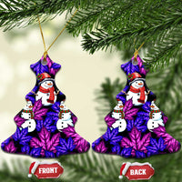 Christmas Snowman Leaves Ceramic Ornament Xmas Holiday Patterns - Wonder Print Shop