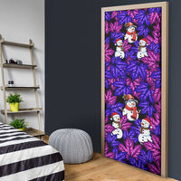 Christmas Snowman Leaves Door Cover Xmas Holiday Patterns - Wonder Print Shop