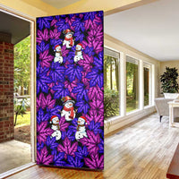 Christmas Snowman Leaves Door Cover Xmas Holiday Patterns - Wonder Print Shop