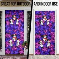 Christmas Snowman Leaves Door Cover Xmas Holiday Patterns - Wonder Print Shop