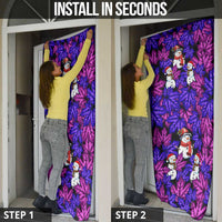 Christmas Snowman Leaves Door Cover Xmas Holiday Patterns - Wonder Print Shop