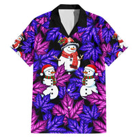 Christmas Snowman Leaves Family Matching Mermaid Dress and Hawaiian Shirt Xmas Holiday Patterns - Wonder Print Shop