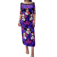 Christmas Snowman Leaves Family Matching Puletasi and Hawaiian Shirt Xmas Holiday Patterns - Wonder Print Shop