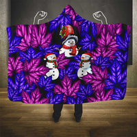 Christmas Snowman Leaves Hooded Blanket Xmas Holiday Patterns - Wonder Print Shop