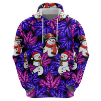Christmas Snowman Leaves Hoodie Xmas Holiday Patterns - Wonder Print Shop