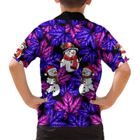 Christmas Snowman Leaves Kid Hawaiian Shirt Xmas Holiday Patterns - Wonder Print Shop