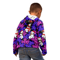 Christmas Snowman Leaves Kid Hoodie Xmas Holiday Patterns - Wonder Print Shop