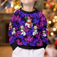 Christmas Snowman Leaves Kid Ugly Christmas Sweater Xmas Holiday Patterns - Wonder Print Shop