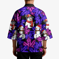 Christmas Snowman Leaves Kimono Xmas Holiday Patterns - Wonder Print Shop