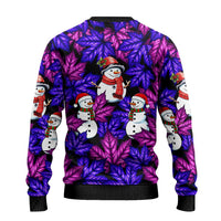 Christmas Snowman Leaves Ugly Christmas Sweater Xmas Holiday Patterns - Wonder Print Shop