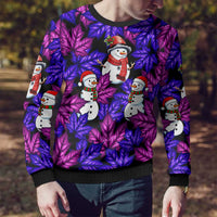 Christmas Snowman Leaves Ugly Christmas Sweater Xmas Holiday Patterns - Wonder Print Shop