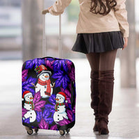 Christmas Snowman Leaves Luggage Cover Xmas Holiday Patterns - Wonder Print Shop