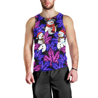 Christmas Snowman Leaves Men Tank Top Xmas Holiday Patterns - Wonder Print Shop