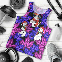 Christmas Snowman Leaves Men Tank Top Xmas Holiday Patterns - Wonder Print Shop