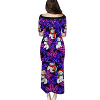 Christmas Snowman Leaves Puletasi Xmas Holiday Patterns - Wonder Print Shop