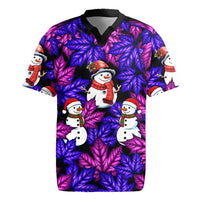 Christmas Snowman Leaves Rugby Jersey Xmas Holiday Patterns - Wonder Print Shop