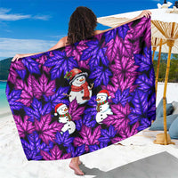 Christmas Snowman Leaves Sarong Xmas Holiday Patterns - Wonder Print Shop