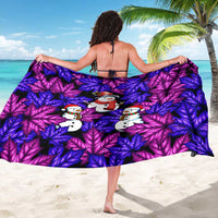 Christmas Snowman Leaves Sarong Xmas Holiday Patterns - Wonder Print Shop