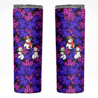 Christmas Snowman Leaves Skinny Tumbler Xmas Holiday Patterns - Wonder Print Shop