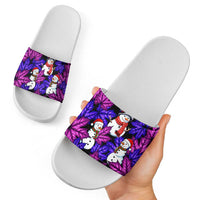 Christmas Snowman Leaves Slide Sandals Xmas Holiday Patterns - Wonder Print Shop