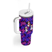 Christmas Snowman Leaves Tumbler With Handle Xmas Holiday Patterns - Wonder Print Shop