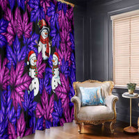 Christmas Snowman Leaves Window Curtain Xmas Holiday Patterns - Wonder Print Shop