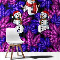 Christmas Snowman Leaves Window Curtain Xmas Holiday Patterns - Wonder Print Shop