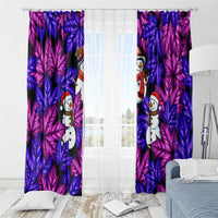Christmas Snowman Leaves Window Curtain Xmas Holiday Patterns - Wonder Print Shop