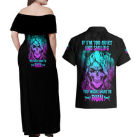If I'm Too Quiet And Smiling Couples Matching Off Shoulder Maxi Dress and Hawaiian Shirt - Wonder Print Shop