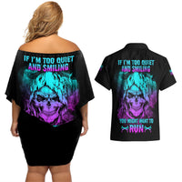 If I'm Too Quiet And Smiling Couples Matching Off Shoulder Short Dress and Hawaiian Shirt - Wonder Print Shop