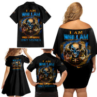 I Am Who I Am Family Matching Off Shoulder Short Dress and Hawaiian Shirt - Wonder Print Shop