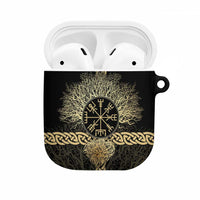 Vegvisir Compass Viking AirPods Case with Yggdrasil Tree and Axe Symbols Norse Mythology Tribute - Wonder Print Shop