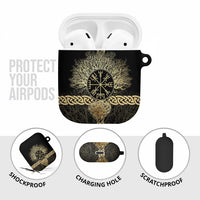 Vegvisir Compass Viking AirPods Case with Yggdrasil Tree and Axe Symbols Norse Mythology Tribute - Wonder Print Shop