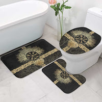 Vegvisir Compass Viking Bathroom Set with Yggdrasil Tree and Axe Symbols Norse Mythology Tribute - Wonder Print Shop