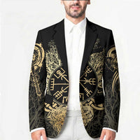 Vegvisir Compass Viking Blazer with Yggdrasil Tree and Axe Symbols Norse Mythology Tribute - Wonder Print Shop