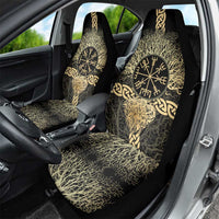Vegvisir Compass Viking Car Seat Cover with Yggdrasil Tree and Axe Symbols Norse Mythology Tribute - Wonder Print Shop