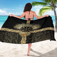 Vegvisir Compass Viking Sarong with Yggdrasil Tree and Axe Symbols Norse Mythology Tribute - Wonder Print Shop
