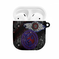 Fenrir Wolf Viking AirPods Case with Vegvisir Runes and Red Circle Norse Legend Tribute - Wonder Print Shop