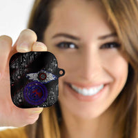 Fenrir Wolf Viking AirPods Case with Vegvisir Runes and Red Circle Norse Legend Tribute - Wonder Print Shop