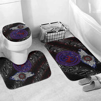 Fenrir Wolf Viking Bathroom Set with Vegvisir Runes and Red Circle Norse Legend Tribute - Wonder Print Shop